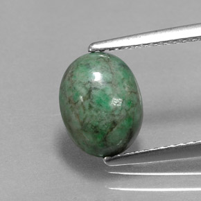 Maw-sit-sit verde natural 2,36ct, corte oval, opaco