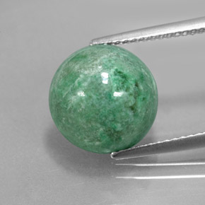 Maw-sit-sit verde natural 6,62ct, corte redondo, opaco