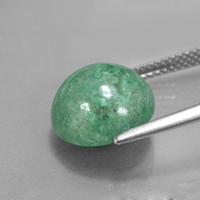 Maw-sit-sit verde natural 6,62ct, corte redondo, opaco