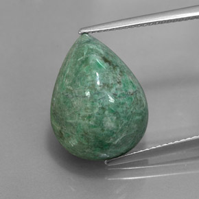 Maw-sit-sit verde natural 15,87ct, formato de pêra, opaco