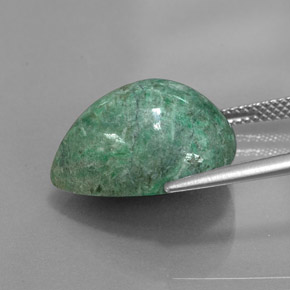 Maw-sit-sit verde natural 15,87ct, formato de pêra, opaco