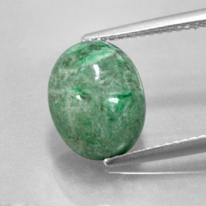 Maw-sit-sit verde natural 4,55ct, corte oval, opaco