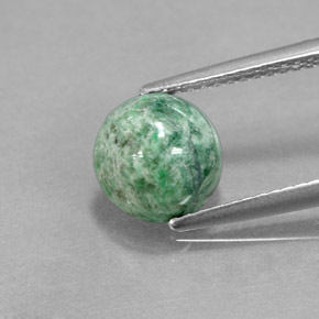 Maw-sit-sit verde natural 2,66ct, corte redondo, opaco