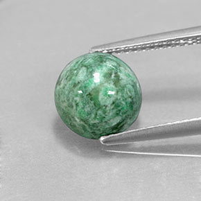 Maw-sit-sit verde natural 3,18ct, corte redondo, opaco