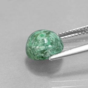 Maw-sit-sit verde natural 3,18ct, corte redondo, opaco