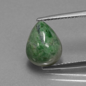 Maw-sit-sit verde natural 3,94ct, formato de pêra, opaco