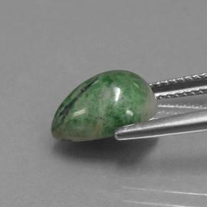 Maw-sit-sit verde natural 3,94ct, formato de pêra, opaco