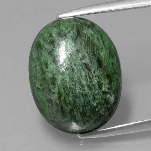 Maw-Senta-Senta Verde escuro Natural 9.52ct, Corte Oval, Opaco