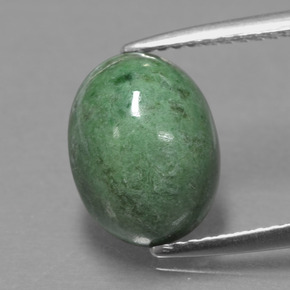 Maw-sit-sit verde natural 4,08ct, corte oval, opaco
