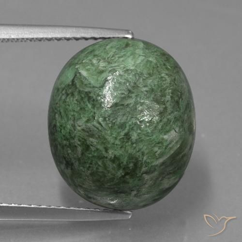 14.49ct Natural Verde acinzentado profundo Maw-Senta-Senta, oval, Opaco