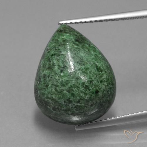 14.34ct Natural Verde médio Maw-Senta-Senta, Formato de pêra, Opaco