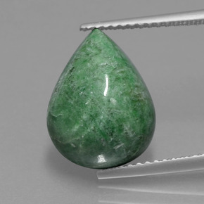 Maw-sit-sit verde natural 7,04ct, formato de pêra, opaco