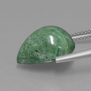 Maw-sit-sit verde natural 7,04ct, formato de pêra, opaco