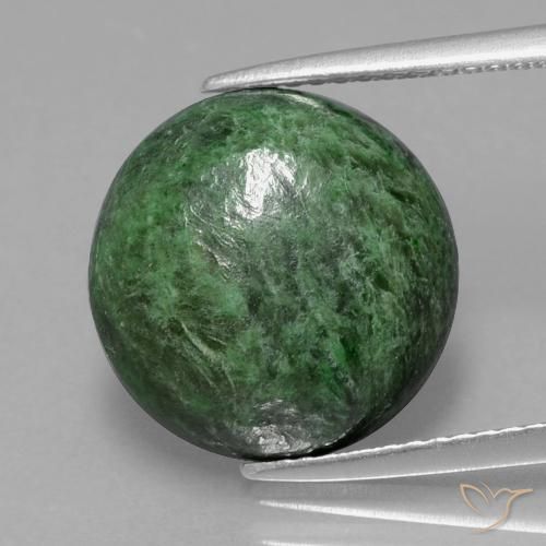 Maw-sit-sit verde natural 8,01ct, corte redondo, opaco