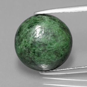 Maw-sit-sit verde natural 8,60ct, corte redondo, opaco