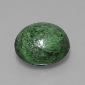 Maw-sit-sit verde natural 8,60ct, corte redondo, opaco