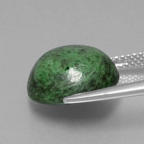 Maw-sit-sit verde natural 8,60ct, corte redondo, opaco
