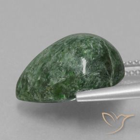 Maw-Senta-Senta Verde Terroso Natural 9.99ct, Formato de pêra, Opaco