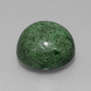 Maw-sit-sit verde natural 12,63ct, corte redondo, opaco
