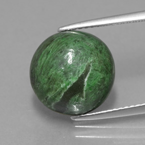 Maw-sit-sit verde natural 9,13ct, corte redondo, opaco