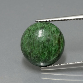 Maw-sit-sit verde natural 7,38ct, corte redondo, opaco