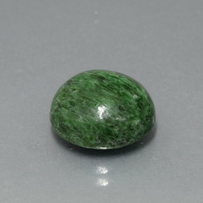Maw-sit-sit verde natural 7,38ct, corte redondo, opaco