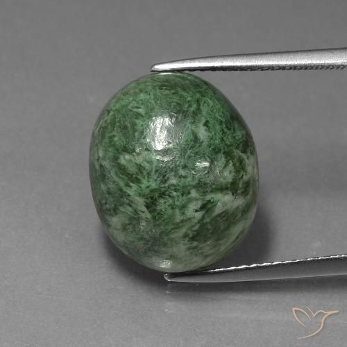 14.41ct Natural Verde médio Maw-Senta-Senta, oval, Opaco