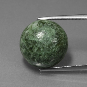 Maw-sit-sit verde natural 16,10ct, corte redondo, opaco