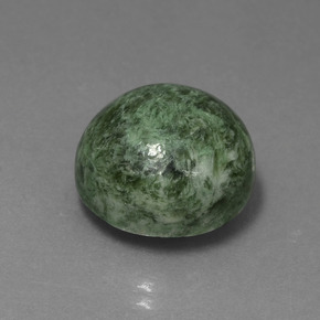 Maw-sit-sit verde natural 16,10ct, corte redondo, opaco