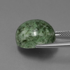 Maw-sit-sit verde natural 16,10ct, corte redondo, opaco