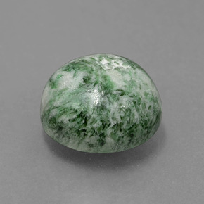 Maw-sit-sit verde natural 5,79ct, corte redondo, opaco