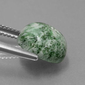 Maw-sit-sit verde natural 5,79ct, corte redondo, opaco
