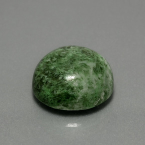 Maw-sit-sit verde natural 12,92ct, corte redondo, opaco