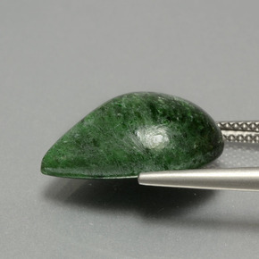 Maw-sit-sit verde natural 12,88ct, formato de pêra, opaco