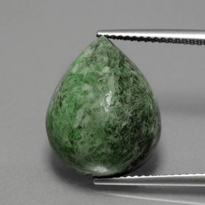 Maw-sit-sit verde natural 13,96ct, formato de pêra, opaco