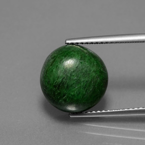 Maw-sit-sit verde natural 8,51ct, corte redondo, opaco