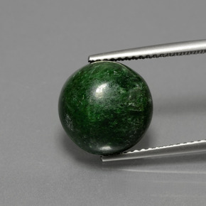 Maw-sit-sit verde natural 8,58ct, corte redondo, opaco