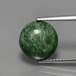 Maw-sit-sit verde natural 4,06ct, corte redondo, opaco
