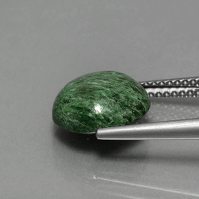 Maw-sit-sit verde natural 4,06ct, corte redondo, opaco