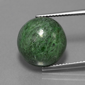 Maw-sit-sit verde natural 10,81ct, corte redondo, opaco