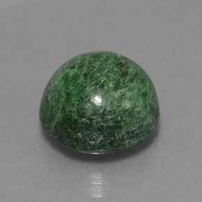 Maw-sit-sit verde natural 10,81ct, corte redondo, opaco