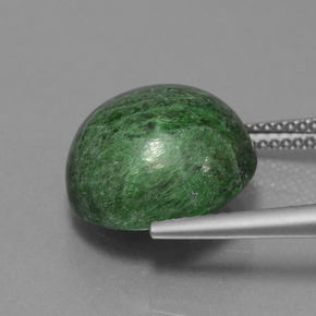 Maw-sit-sit verde natural 10,81ct, corte redondo, opaco