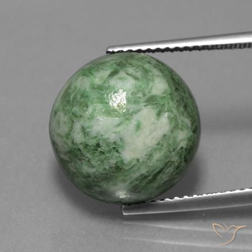 11.85ct Natural verde musgo quente Maw-Senta-Senta, Redondo, Opaco
