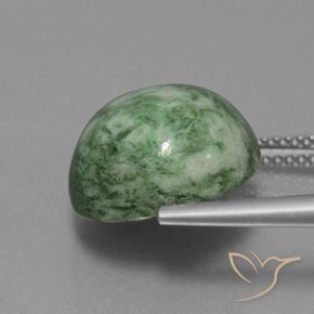 Maw-Senta-Senta verde musgo quente Natural 11.85ct, Redondo, Opaco
