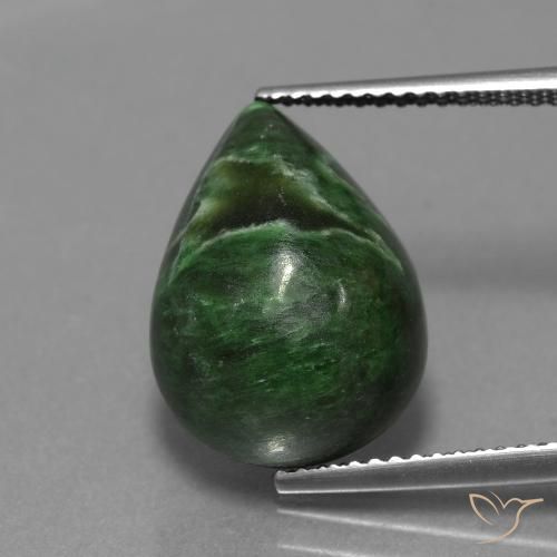 Maw-sit-sit verde natural 9,44ct, formato de pêra, opaco