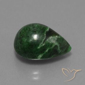 Maw-sit-sit verde natural 9,44ct, formato de pêra, opaco
