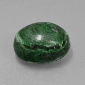 Maw-sit-sit verde profundo natural 8,70ct, corte oval, opaco
