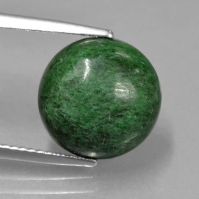 Maw-sit-sit verde natural 6,40ct, corte redondo, opaco
