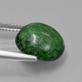 Maw-sit-sit verde natural 6,40ct, corte redondo, opaco