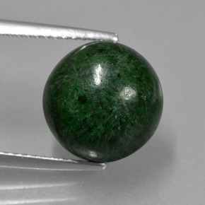 Maw-sit-sit verde natural 7,24ct, corte redondo, opaco